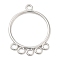 Non-Tarnish 304 Stainless Steel Chandelier Component Links, Round, Stainless Steel Color, 40x30x2mm, Hole: 3mm