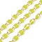 Ion Plating(IP) Brass Dapped Chains, Cable Chains with Enamel, Real 18K Gold Plated, Soldered, with Spool, Flat Oval, Yellow, 8.5x4x1.5mm, about 32.81 Feet(10m)/Roll
