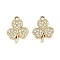 Alloy Rhinestone Pendants, Clover, Golden, 18x14x2mm, Hole: 2mm
