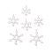 6Pcs 3 Styles Glass Snowflake Pendants, with Eco-Friendly Copper Wire, Faceted, White, 40x32x4mm, Hole: 4mm