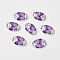 Tempered Glass Cabochons, Oval, Purple Butterfly Pattern Printed, Good for Antique Ring Jewel Making, Purple, 18x13x6mm