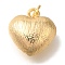 Brass Pendants, Heart Charms, Cadmium Free & Nickel Free & Lead Free, Real 18K Gold Plated, 16x15x8mm, Hole: 3.5mm