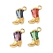 304 Stainless Steel Enamel Pendants, Shoes, Ion Plating(IP), Golden, Mixed Color, 15.5x14.5x4mm, Hole: 2mm