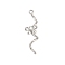 Brass Micro Pave Cubic Zirconia Pendants, Cadmium Free & Nickel Free & Lead Free, Bowknot Charms, Platinum, 31x9x5mm, Hole: 1.4mm