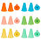 84Pcs 6 Style Rubber Knitting Needle Point Protectors, Knitting Needle Caps, Knitting Needle Stopper, Mixed Color, 1.8~1.9x1.25~1.3cm, Hole: 2mm, 14pcs/style
