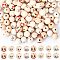 GORGECRAFT 100PCS 4 Styles 20MM Smiling Face Wooden Beads Large Round Natural Bulk Smile Face Doll Head Beads Spacer 4.5MM Hole Ball for Christmas Farmhouse DIY Craft Project Festival Decorations