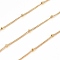 3.28 Feet Ion Plating(IP) 304 Stainless Steel Curb Chains, Satellite Chains, with Beads, Soldered, Golden, 1.5x1x0.3mm