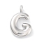 Rack Plating Brass Balloon Letter Pendants, Cadmium Free & Lead Free, Long-Lasting Plated, Platinum, Letter G, 17x11.5x4.5mm, hole: 2.5mm