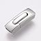 Tarnish Resistant 304 Stainless Steel Bayonet Clasps, Rectangle, Stainless Steel Color, 30x10x7.5mm, Hole: 4x8mm