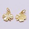 Brass Charms, Cadmium Free & Nickel Free & Lead Free, Clover, Real 18K Gold Plated, 11x8x1mm, Hole: 2.5mm