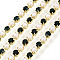 Brass Rhinestone Strass Chains, Cadmium Free & Lead Free, with ABS Plastic Imitation Pearl, Rhinestone Cup Chain, Grade A, Raw(Unplated), Emerald, 2x2mm, 4000pcs rhinestone/bundle, about 32.8 Feet(10m)/bundle
