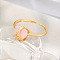 Adjustable Brass Pave Cubic Zirconia Cuff Rings, Heart, Light Gold, Heart, Inner Diameter: 16mm