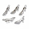Rack Plating Alloy Rhinestone Pendants, Cadmium Free & Nickel Free & Lead Free, High-heeled Shoes, Platinum, 25x5x11mm, Hole: 1.8mm