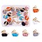 30Pcs Thanksgiving Pumpkin Charms Pendant Fall Theme Charm Colorful Pumpkin Charms for Jewelry Necklace Bracelet Earring Making Crafts, Colorful, 12x12mm, Hole: 1.5mm