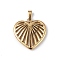 Ion Plating(IP) 304 Stainless Steel Pendants, Hollow Heart Charms, Golden, 17x17x4mm, Hole: 3x4.5mm