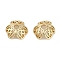 Brass Bead Caps, Cadmium Free & Nickel Free & Lead Free, Flower, Real 18K Gold Plated, 9x8.5x3mm, Hole: 1.6mm