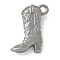 304 Stainless Steel Pendants, Cowboy Boots Charms, Stainless Steel Color, 19x16x6mm, Hole: 2mm