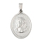 Non-Tarnish 304 Stainless Steel Pendants, Religious Theme Charm, Oval with Jesus, Stainless Steel Color, 24x16x2~2.5mm, Hole: 5x3mm