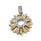 Brass Micro Pave Cubic Zirconia Pendants, Flower, Long-Lasting Plated, Cadmium Free & Lead Free, Rack Plating, Real Gold Plated & Real Platinum Plated, 21.5x22.5x3.5mm, Hole: 5mm