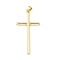 Brass Pendants, Cross, Lead Free & Cadmium Free, Long-Lasting Plated, Rack Plating, Real 18K Gold Plated, 42.5x21.5x2mm, Hole: 5x3.5mm