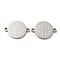 Tarnish Resistant Religion 304 Stainless Steel Connector Charms, Flat Round with Saint Benedict Cross, Stainless Steel Color, 21.5x16x1mm, Hole: 1.8mm