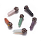 Natural & Synthetic Mixed Stone Big Pointed Pendants, with Brass Findings, Bullet, Red Copper, 53.2x11~17x10.5~20.5mm, Hole: 7.5x5mm