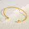 304 Stainless Steel Cuff Bangles, Torque Bangles for Women, Real 18K Gold Plated, Inner Diameter: 2-5/8 inch(6.8cm)