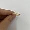 Brass Micro Pave Clear Cubic Zirconia Finger Rings, Real 14K Gold Plated, Letter B, Inner Diameter: 20mm