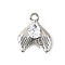 Brass Pave Clear Cubic Zirconia Charms, Cadmium Free & Nickel Free & Lead Free, Real Platinum Plated, Fishtail, 13.5x11.5x4.5mm, Hole: 1.4mm