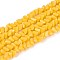Opaque Glass Beads Strands, Triangle, Faceted, Gold, 3~3.5x4~4.5x4~4.5mm, Hole: 0.8mm, about 121~131pcs/strand, 14.37~15.35 inch(36.5~39cm)
