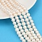 Natural Cultured Freshwater Pearl Beads Strands, Potato, Grade 3A+, White, 8~9mm, Hole: 0.7mm, about 54pcs/strand, 34.2~35.5cm