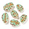 Printed Natural Shell Beads, Shell Shape, No Hole/Undrilled, Lip, 16~24x11~15x7~8mm, Hole: 1~2mm