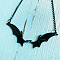 Gothic Bat Wings Alloy Pendant Necklaces, Black, 14.96~17.72 inch(38~45cm)