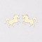 Brass Charms, Etched Metal Embellishments, Long-Lasting Plated, Cadmium Free & Nickel Free & Lead Free, Unicorn, Light Gold, 14.5x23x0.3mm, Hole: 1.2mm