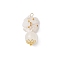Natural Quartz Crystal Chip Round Selenite Pendants, with 304 Stainless Steel Loops, Golden, 35~36x17~18x12mm, Hole: 2.5mm