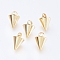 304 Stainless Steel Pendants, Spike/Cone, Real 18k Gold Plated, 8.5x6mm, Hole: 2mm