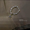 Natural Freshwater Pearl Beaded Stretch Rings, with Alloy Star Charm, Golden, Inner Diameter: 16mm