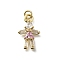 Brass Micro Pave Cubic Zirconia Pendants, Human, Cadmium Free & Lead Free, Rack Plating, Long-Lasting Plated, with Jump Ring, Real 18K Gold Plated, 20x12x3.7mm, Hole: 3.2mm
