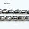 Non-Magnetic Synthetic Hematite Beads Strands, Twist Oval, 9x6mm, Hole: 1mm