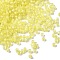Painted Glass Seed Beads, Cylinder, Inside Colours, Yellow, 2.5x1.8mm, Hole: 2mm, about 2700pcs/450g