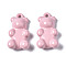 Spray Painted Alloy Pendants, Cadmium Free & Nickel Free & Lead Free, Bear, Flamingo, 17.5x9.5x5mm, Hole: 1.2mm