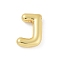 Rack Plating Brass Pendants, Long-Lasting Plated, Lead Free & Cadmium Free,  Real 18K Gold Plated, Letter J, 17.5x12x4mm, Hole: 1.8mm