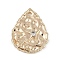 Brass Micro Pave Clear Cubic Zirconia Pendants, Cadmium Free & Nickel Free & Lead Free, Teardrop, Real 18K Gold Plated, 19x15x1.5mm, Hole: 1.4mm