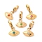 Eye 304 Stainless Steel Rhinestone Pendant Decorations, with Lobster Claw Clasp, Real 14K Gold Plated, Ion Plating(IP), Mixed Color, 19mm