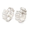 Rack Plating Brass Hoop Earrings for Women, Lead Free & Cadmium Free, Long-Lasting Plated, Platinum, 18x18x8mm