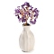 Natural Amethyst Chips Money Tree Decorations, Random Mixed Porcelain Vase Base with Copper Wire Feng Shui Energy Stone Gift for Home Office Desktop Decoration, 48~62x140mm