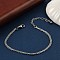 Brass Rope Chain Bracelets for Women, Long-Lasting Plated, 901 Stainless Steel Clasp, Lead Free & Cadmium Free, Platinum, 6-1/2 inch(16.5cm)