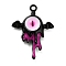 Alloy Enamel Pendants, Glass Devil Eye Charms, Lead Free & Cadmium Free, Black, 31x22x8mm, Hole: 2mm