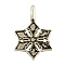 Snowflake Alloy Pendants, Tibetan Style, Lead Free & Cadmium Free, Antique Silver, 27.5x17x1.5mm, Hole: 5x3mm