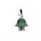 Natural Green Aventurine Pendants, Penguin Charms with Platinum Plated Alloy Findings, 30.5x20mm